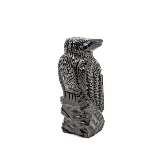 Finely Carved Jet Raven