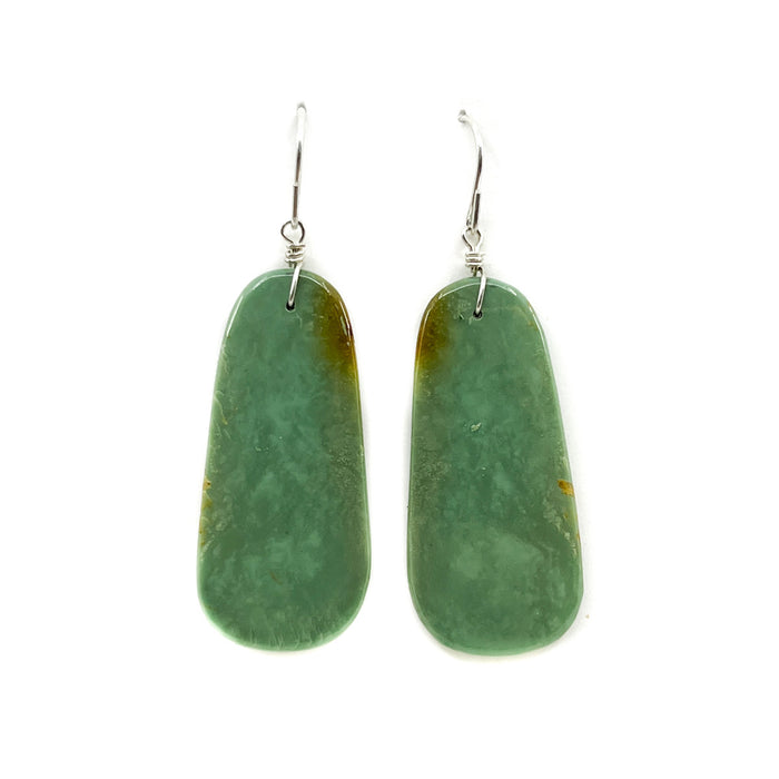 Green Elongated Oval Turquoise Slab with Soft Matrix