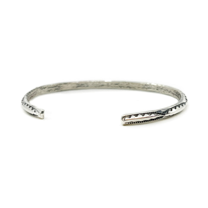 Light Weight Navajo Stamped Silver Wire Bracelet
