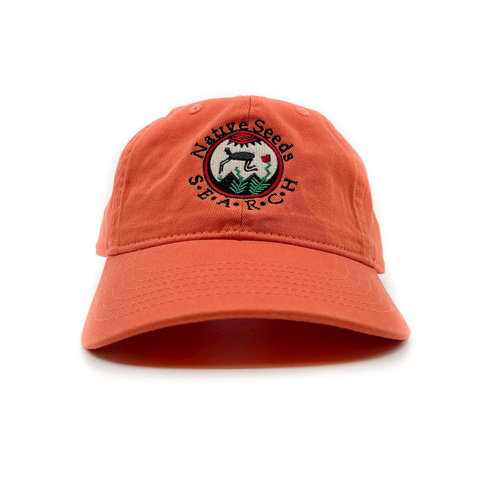 Embroidered Native Seeds/SEARCH logo baseball cap Adjustable slide strap with buckle in back One size fits most 100% organic cotton