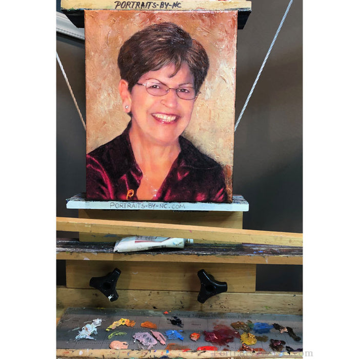 portrait on easel