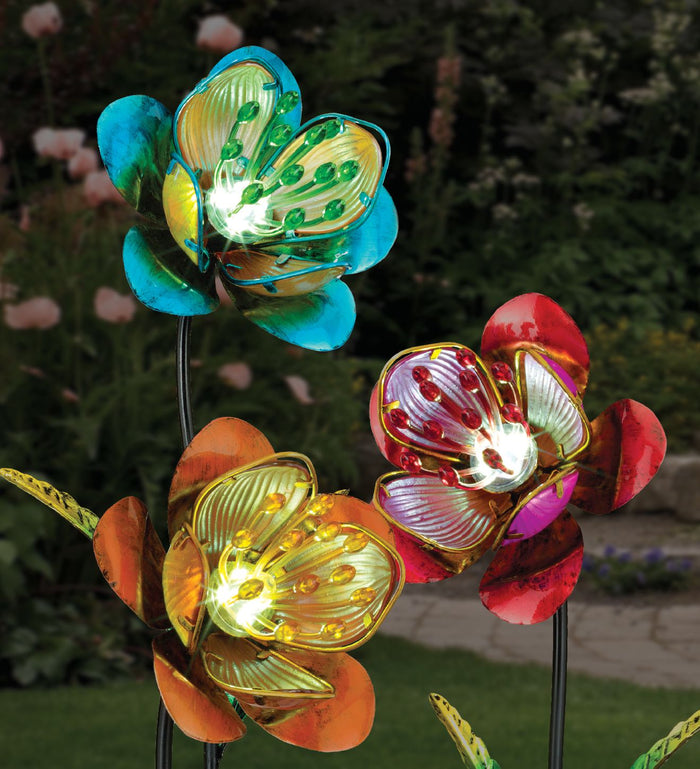 Mystic Flower Solar Garden Stake - Blue