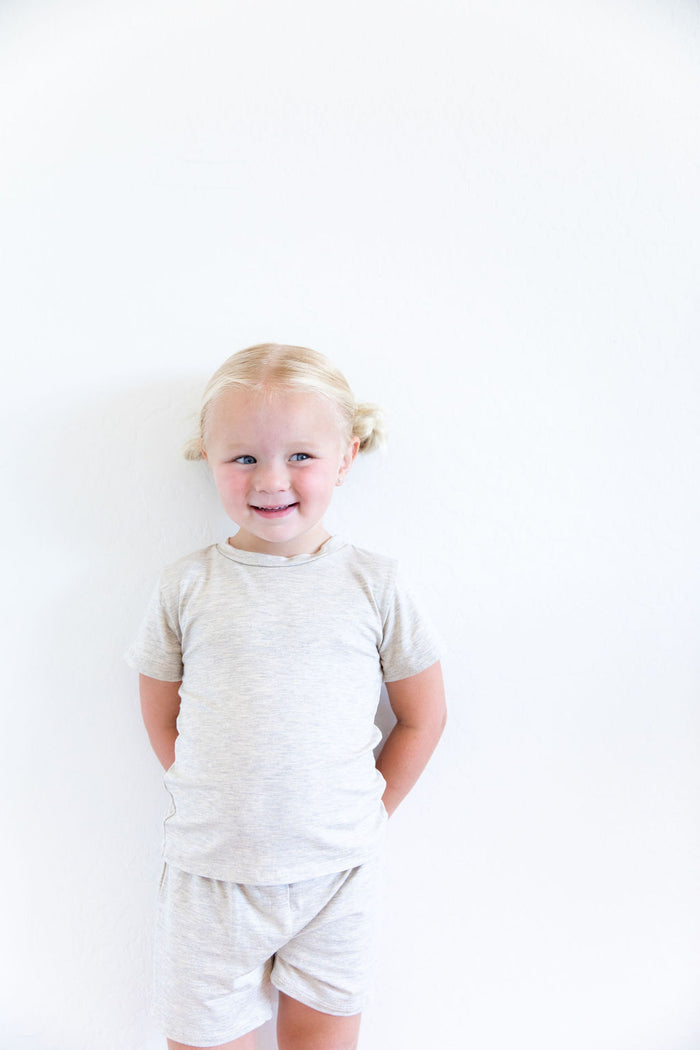OATMEAL SOLID SHORT SET