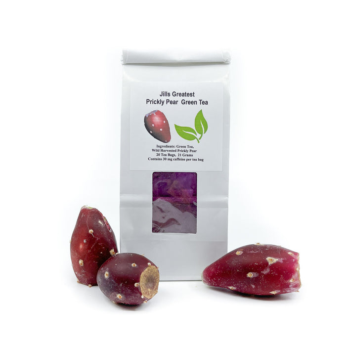 Bag of Prickly Pear Green Tea made with wild-harvested prickly pear fruit