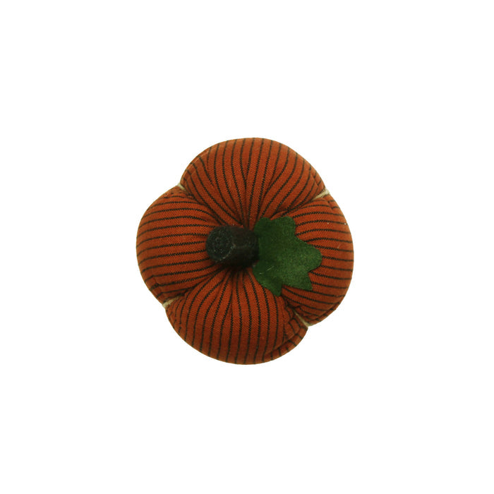 Pumpkin Spice Ticking Pumpkin 4 In x 3 In ON843212 - Interiors by Elizabeth