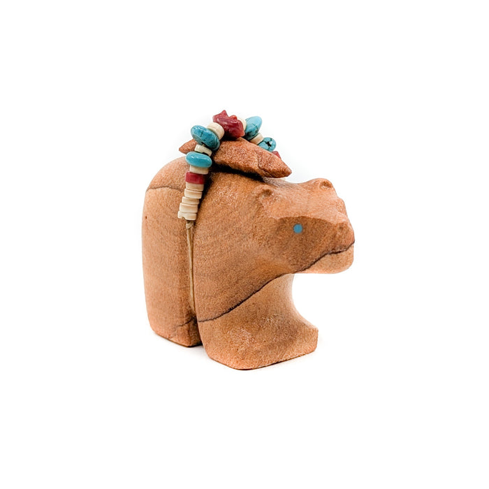 Sandstone bear with Beaded Bundle
