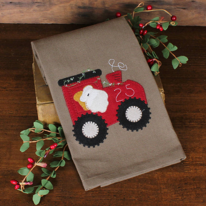 Santa in Tractor Towel Set of 2 ETGP1017 - Interiors by Elizabeth