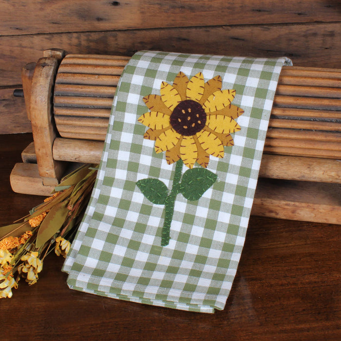 Sunflower Sage Check Towel Set of 2 ET810560 - Interiors by Elizabeth