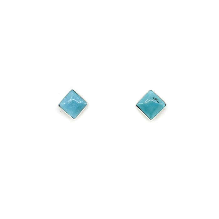 Tiny Turquoise Square Stud Earrings