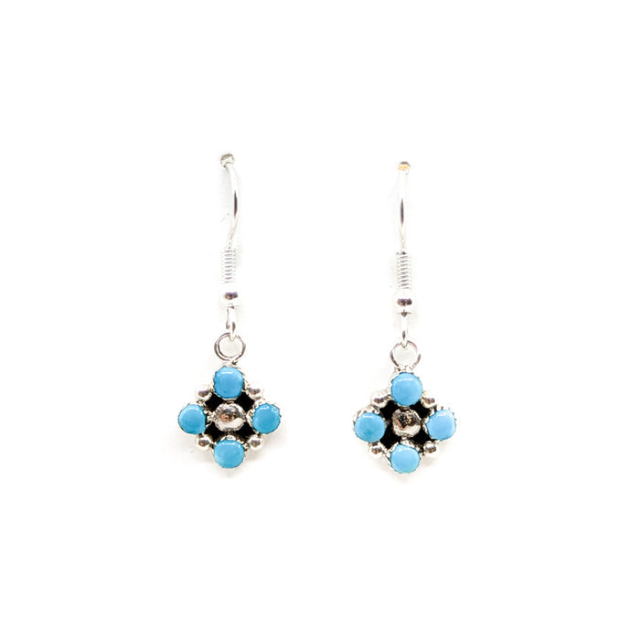 Turquoise Petit Point Dangle Earrings