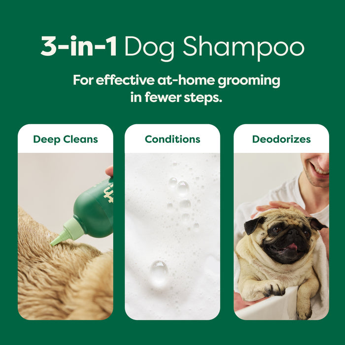 Discover the ultimate grooming solution with Earth Rateds 3-in-1 Short Coat Dog Shampoo. Enriched with nourishing argan oil, it deep cleans, conditions, and deodorizes to keep your pup fresh and happy!.