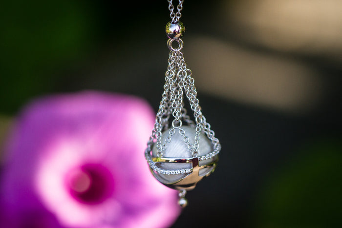 angels paradise pendant with cremation ash