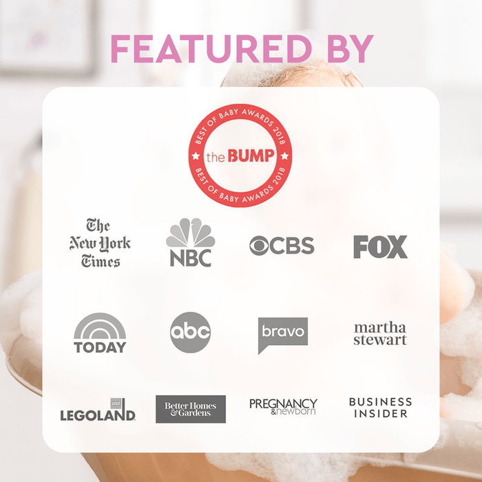 The Bump awards 2019 featured logos of various media outlets, including those recognized for their excellence in products like the Baby Bubble Bath (Hypoallergenic) for sensitive skin. #common #scent_lavender-vanilla
