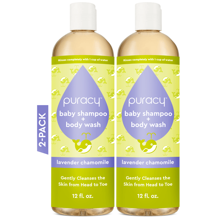 With the Baby Shampoo & Body Wash (Tear-Free) 2-pack, you get two 12 fl. oz bottles perfect for sensitive skin, featuring soothing lavender chamomile. Made with plant-derived ingredients, it gently cleanses and nourishes your baby's delicate skin.