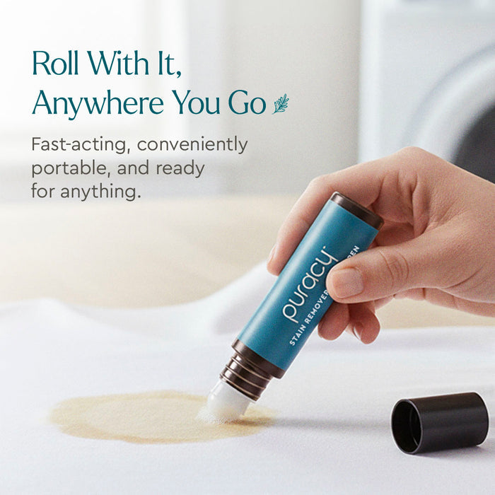 Using the Easy Clean Bundle for spills, showing its portability and convenience for quick cleanups.