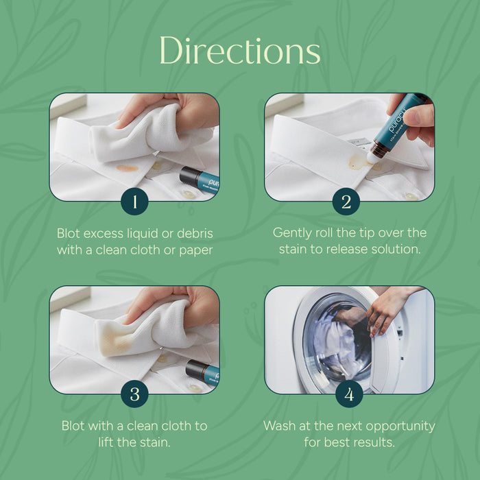 Four-step cleaning with Back to School Reset: blot, use pen, lift stain, wash with Easy Clean Bundle.