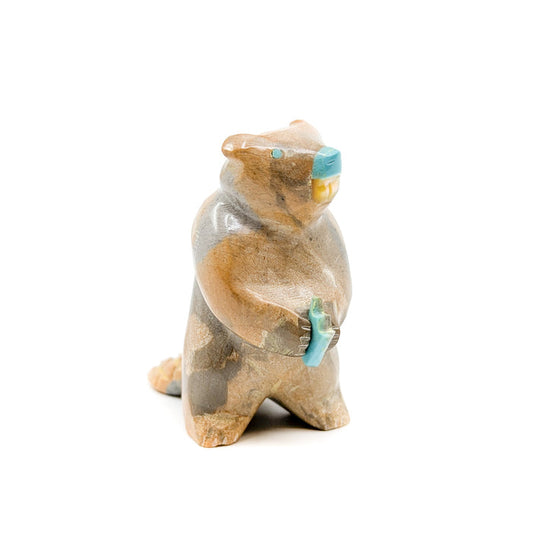 Beaver Carving with Turquoise Nose by Enrike Leekya