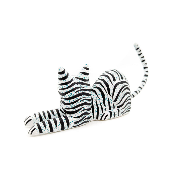 Black and White Striped Reclining Kitty