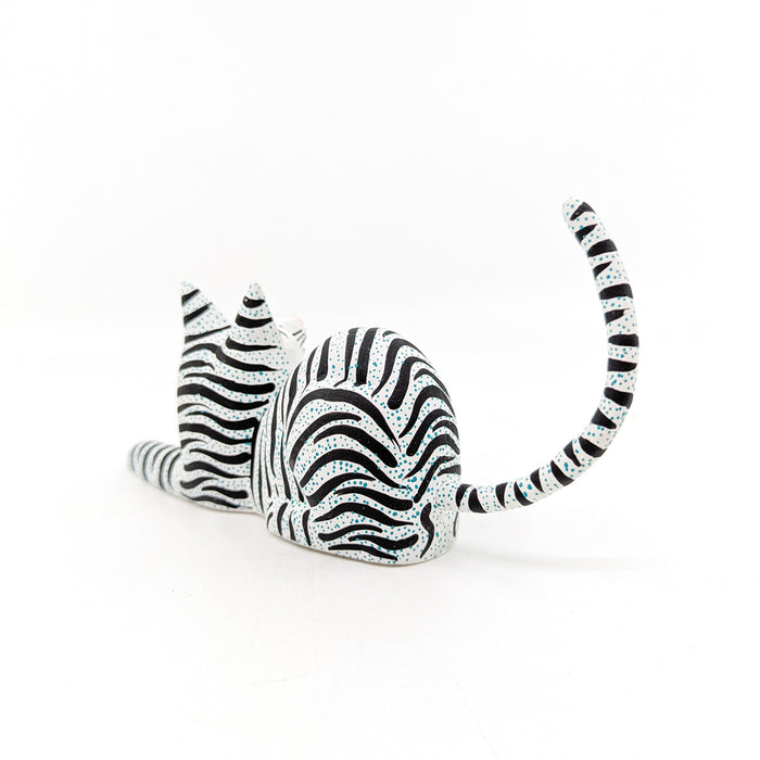 Black and White Striped Reclining Kitty