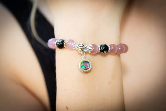 cremation bracelet with cremation ash