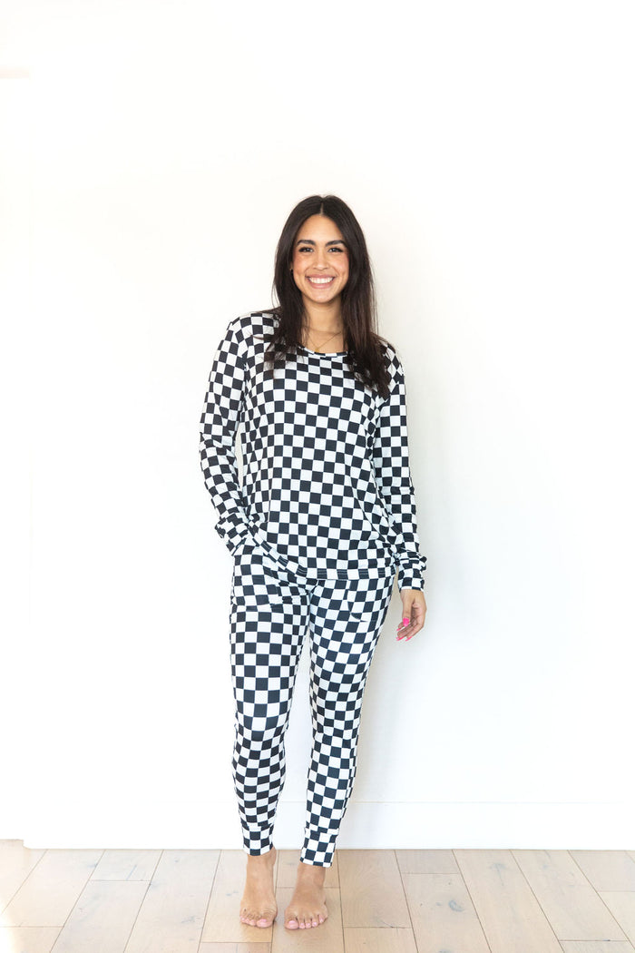 BLACK + WHITE CHECKER | WOMEN'S LONG SLEEVE