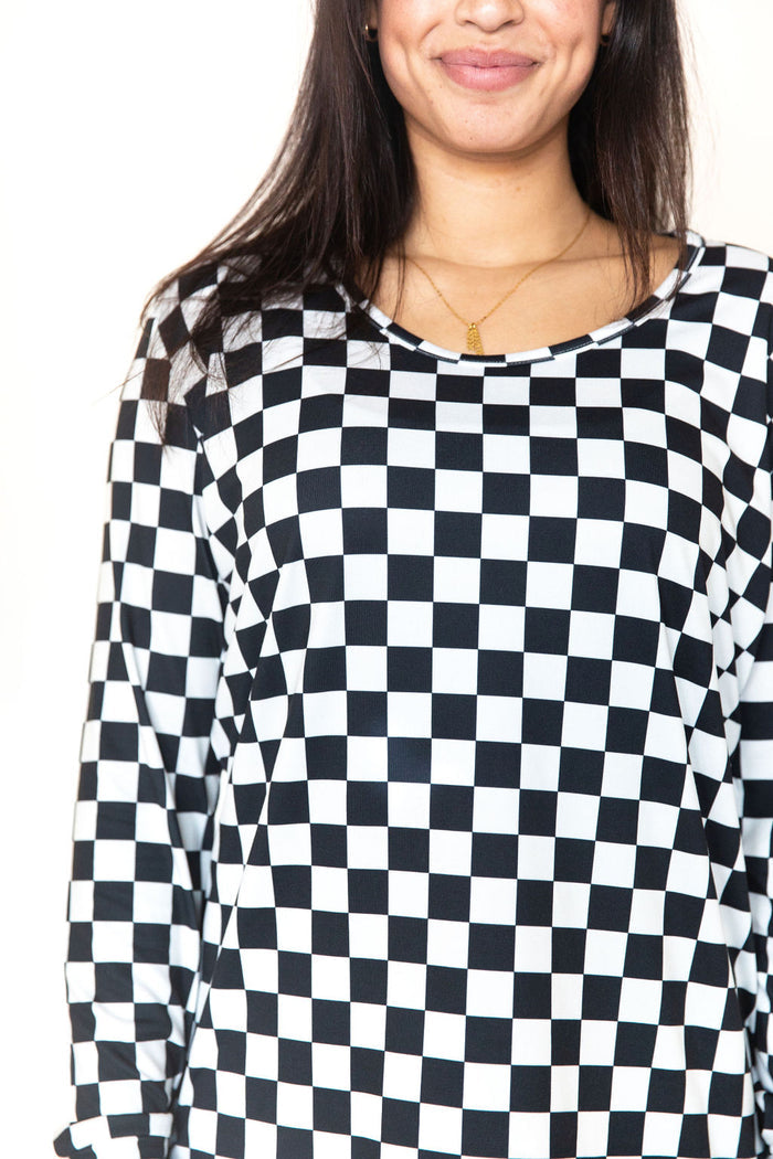 BLACK + WHITE CHECKER | WOMEN'S LONG SLEEVE