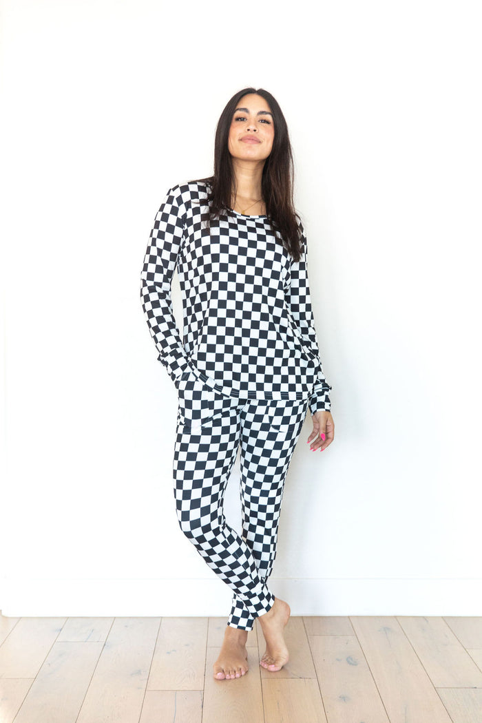 BLACK + WHITE CHECKER | WOMEN'S LONG SLEEVE