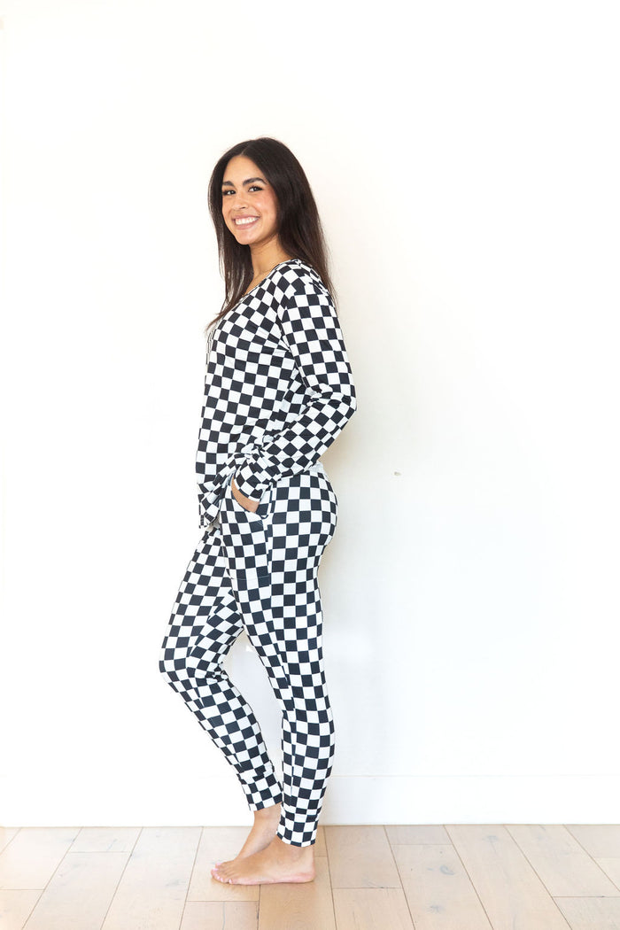 BLACK + WHITE CHECKER | WOMEN'S LONG SLEEVE