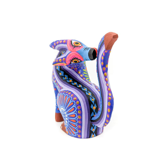 Blue and Purple Coyote with Starburst Pattern