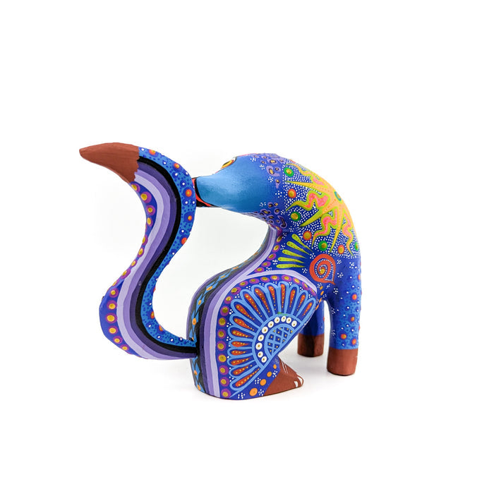 Blue and Purple Coyote with Starburst Pattern