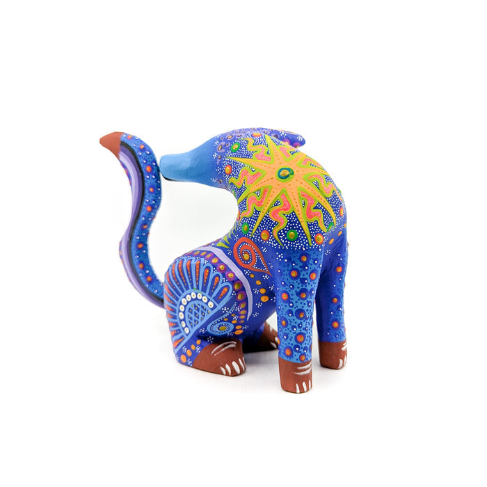 Blue and Purple Coyote with Starburst Pattern