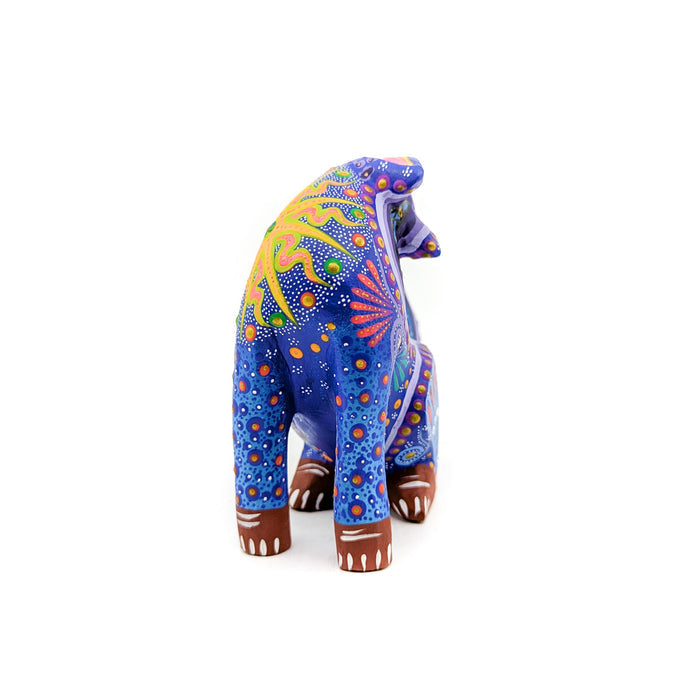 Blue and Purple Coyote with Starburst Pattern