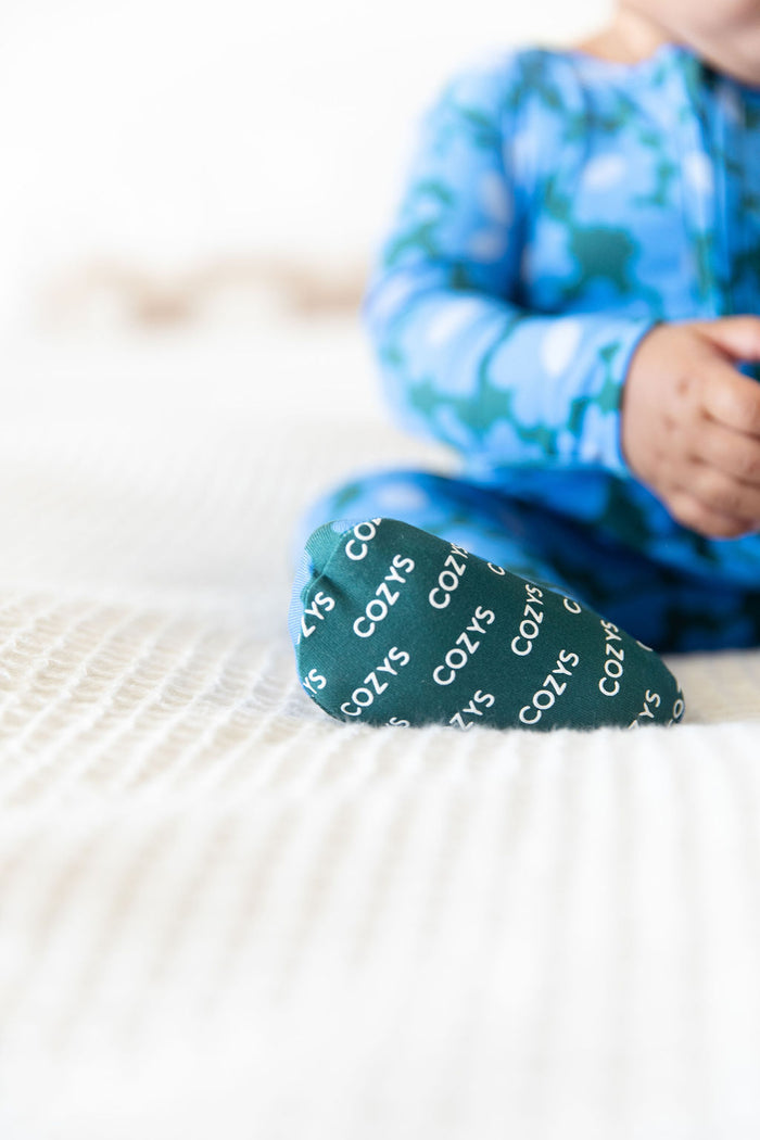 BLUE + GREEN DAISY | FOOTIE ONE PIECE