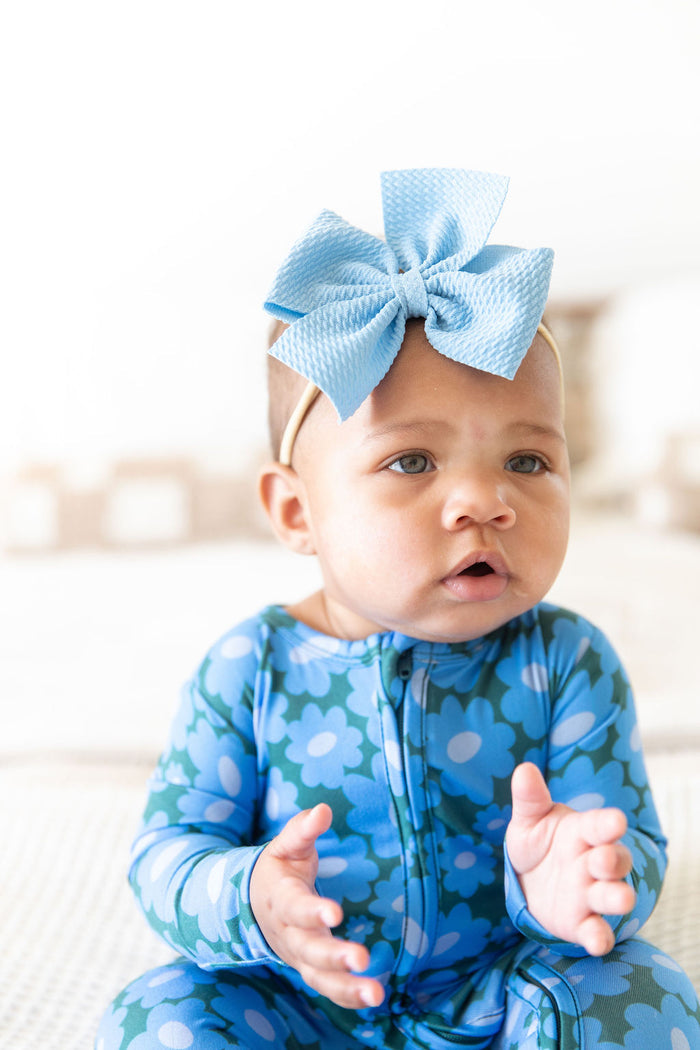 BLUE + GREEN DAISY | FOOTIE ONE PIECE