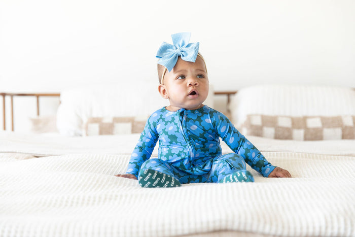 BLUE + GREEN DAISY | FOOTIE ONE PIECE