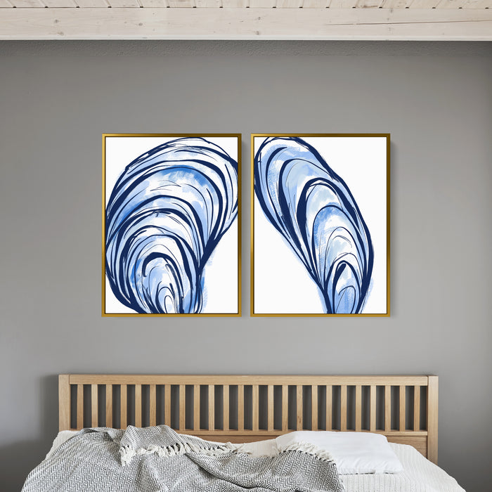 Blue Seashells Diptych - Set of 2 - Jetty Home