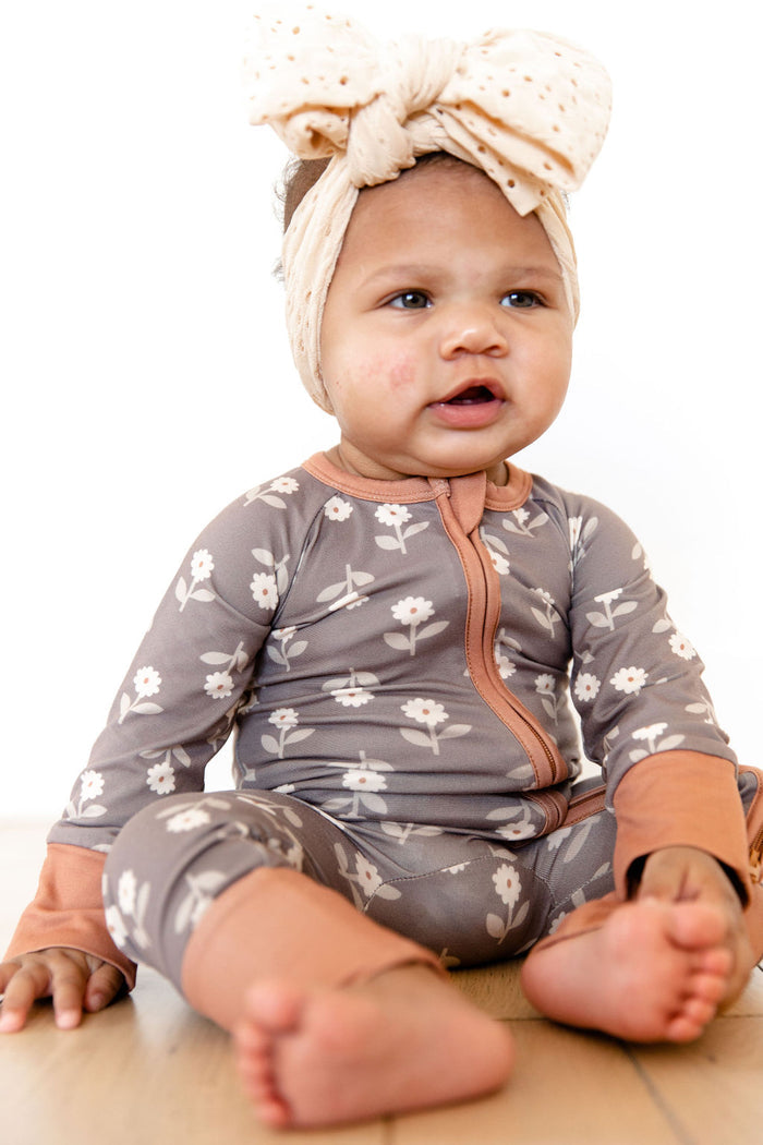 BROWN + RUST DAISY | ZIPPER ONE PIECE