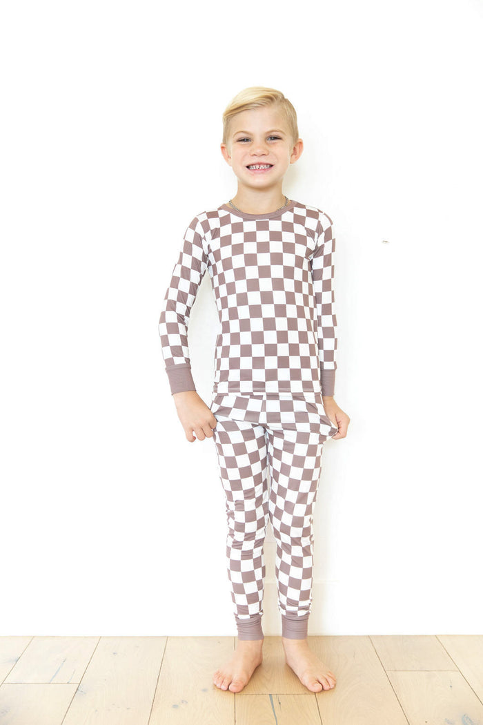 BROWN + WHITE CHECKER | LONG SLEEVE