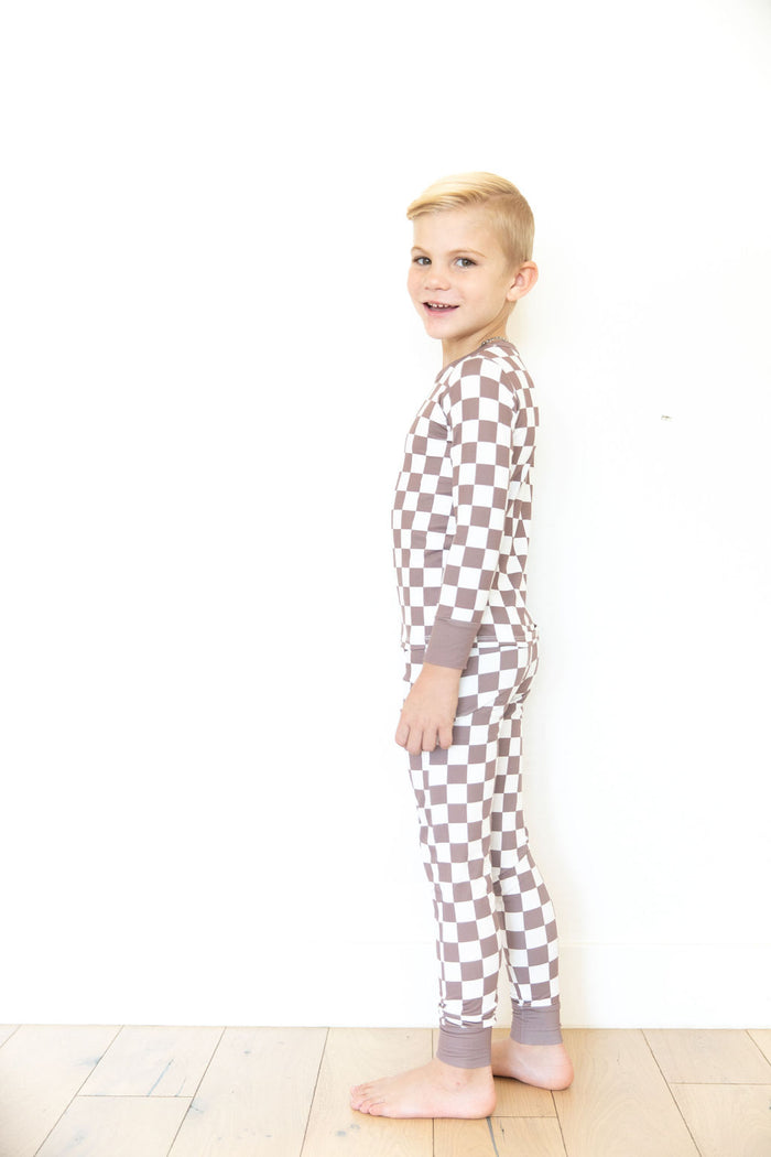 BROWN + WHITE CHECKER | LONG SLEEVE