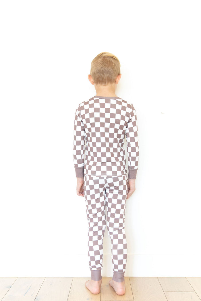 BROWN + WHITE CHECKER | LONG SLEEVE