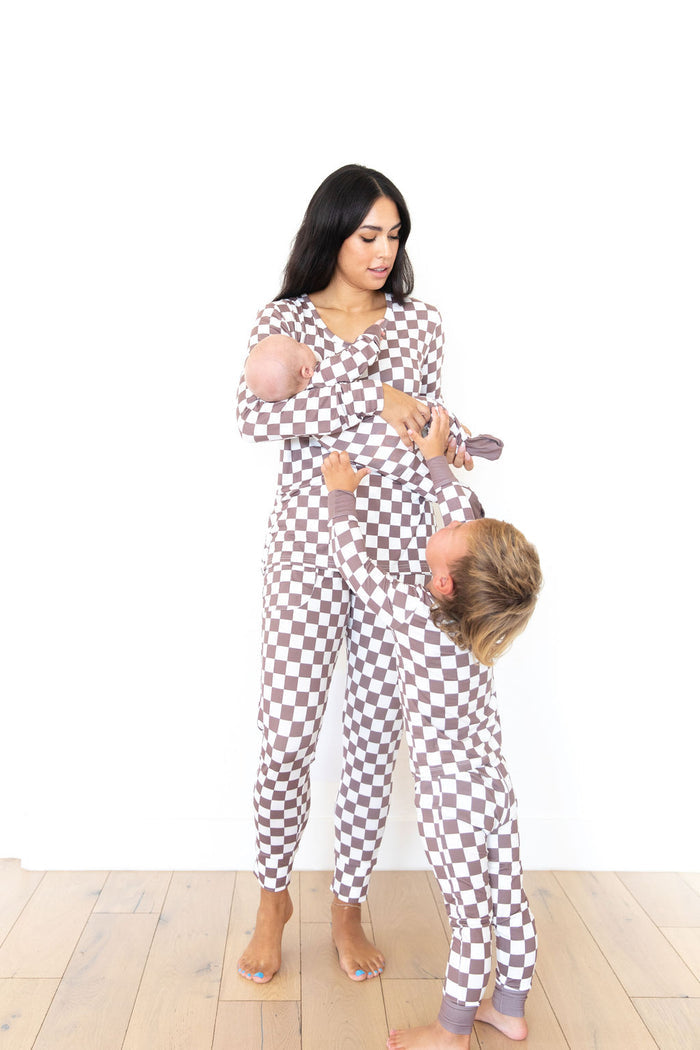 BROWN + WHITE CHECKER | LONG SLEEVE