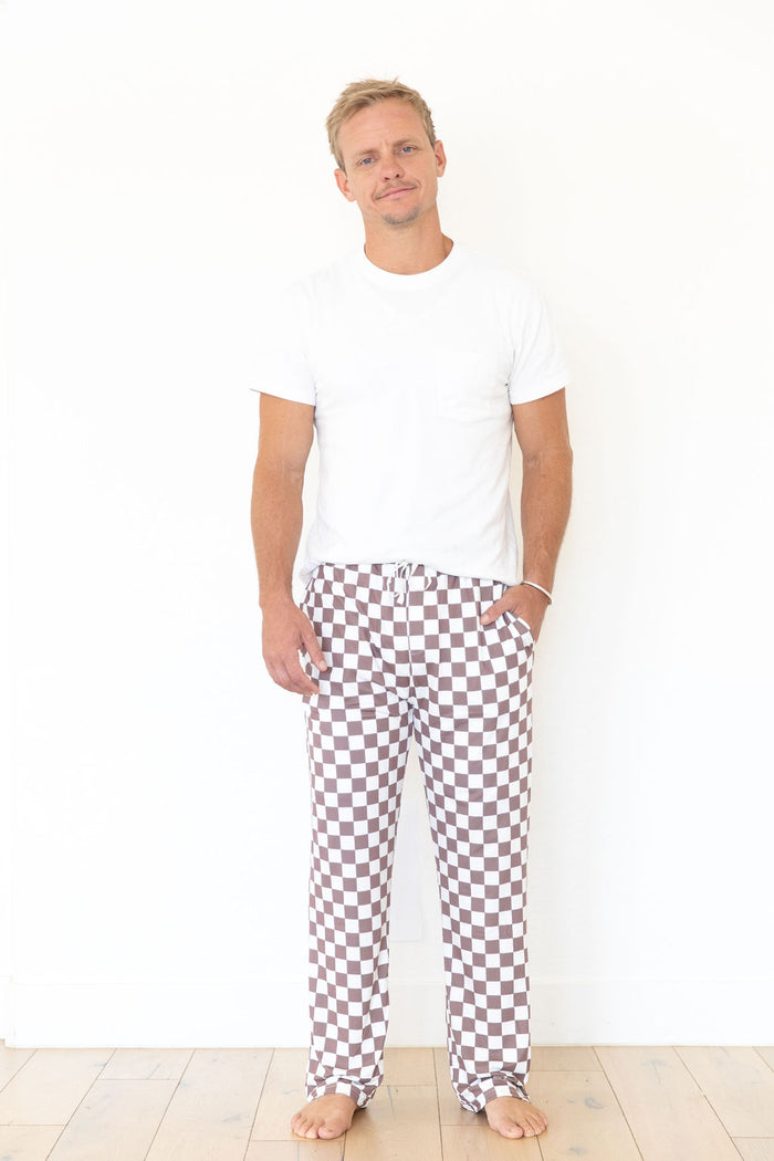 BROWN + WHITE CHECKER | MEN'S PANTS