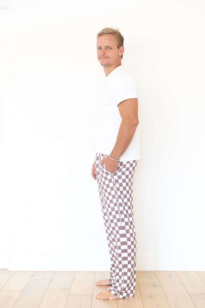 BROWN + WHITE CHECKER | MEN'S PANTS