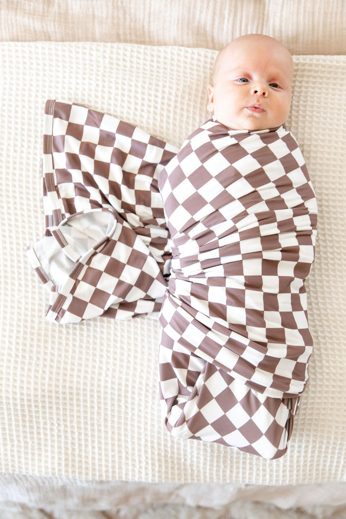 BROWN + WHITE CHECKER | SWADDLE