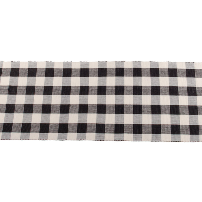 Buffalo Check 45" Table Runner Black Buttermilk T4510011 - Interiors by Elizabeth