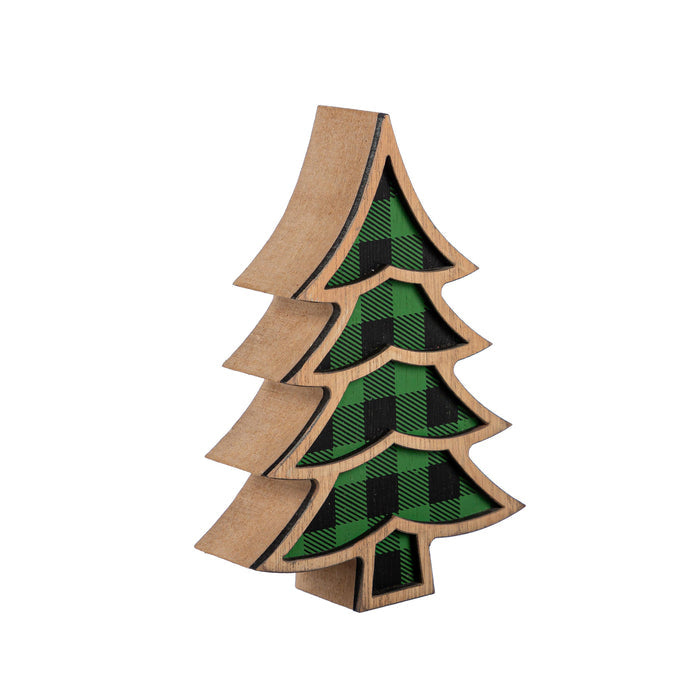 Buffalo Checkered Wooden Tree Décor