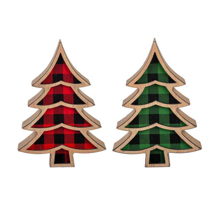 Buffalo Checkered Wooden Tree Décor