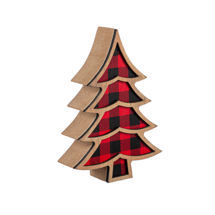 Buffalo Checkered Wooden Tree Décor