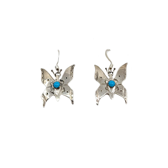 Butterfly Dangle Earrings with Turquoise