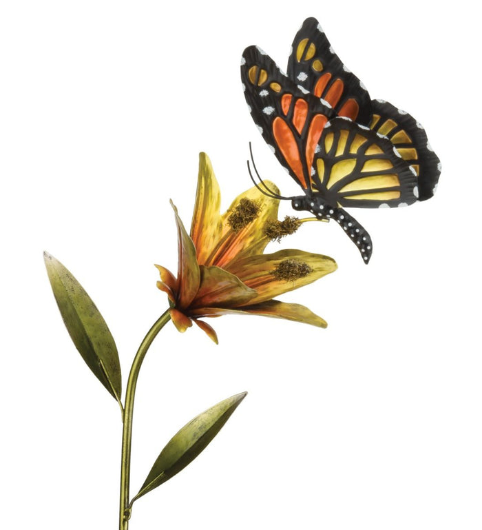 Butterfly Flower Garden Stake - Orange